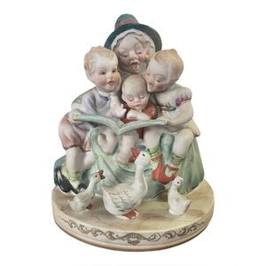 Vintage Bisque Porcelain Shafford Hand Painted Mother Goose Japan